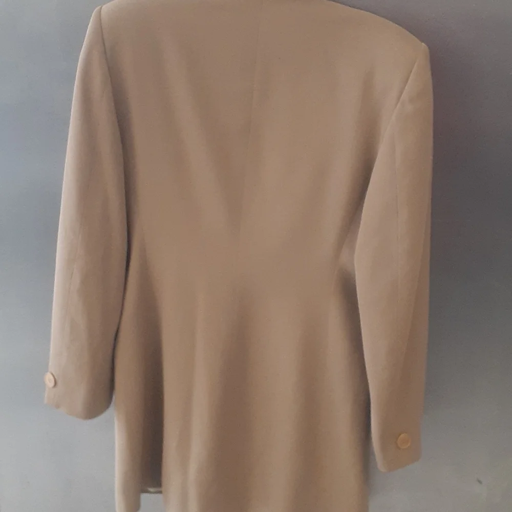 Emporio Armani Italy TUXETO Jacket Wool Dress Coat 44 US 8 M Tan Double Breasted